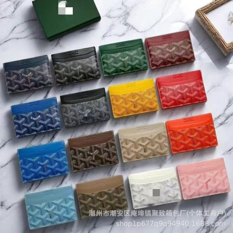 In-Stock Dropshipping New Goyard Men's and Women's Credit Card Coin Purse Dog-Tooth Card Holder Elegant Card Clip Cross-Border