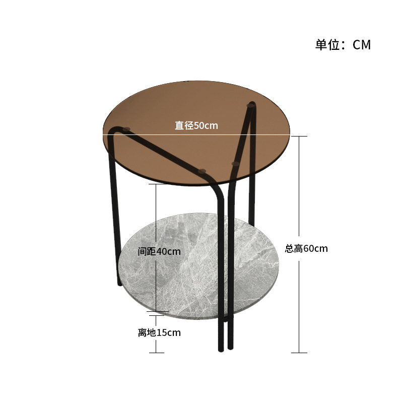 차 유리 + 이탈리아 석회암 슬래브 (폭 50 및 높이 60)