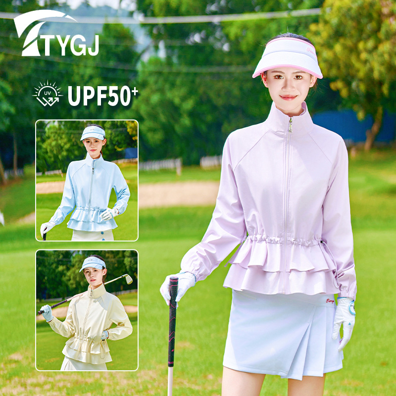 Golf Clothing Women's Jacket Autumn and Winter Windproof and Sunproof Long-Sleeved Korean Style Warm Waist Slimming Casual Sportswear