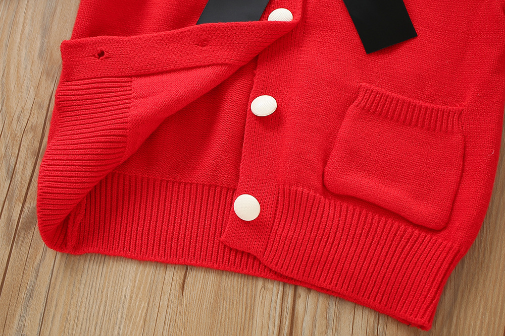 Mädchen Pullover Rock 2023 Herbst/Winter Neue Modische Lange ärmeln Western Strick Top Flare Hosen kinder Zwei_voghion.com