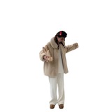 Маленький белый медведь экологически чистое мех имитация водяной норки. Внешние набор женщин в зимнем оланче.