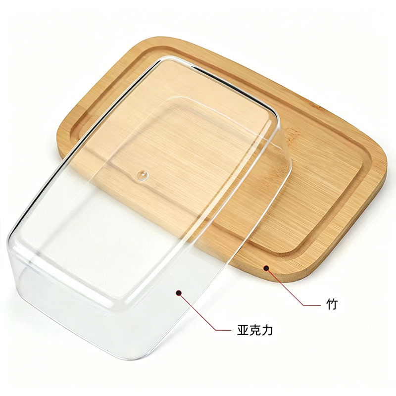 Caja de mantequilla, caja de pastel, artículos de cocina transfronterizos, caja de mantequilla cubierta, plato de mantequilla cubierto, caja de acrílico de vidrio