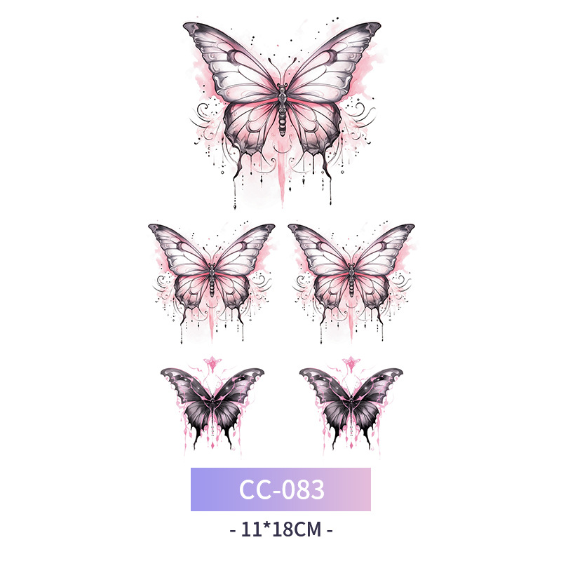 Transfronterizo en stock al por mayor de halloween colorido mariposa tatuaje pegatinas simulación sangrienta cicatriz pegatinas divertidas pegatinas impermeables