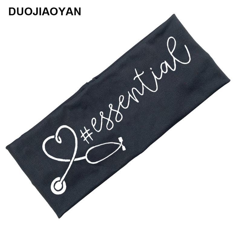 Creativo nuevo estilo europeo y americano de seda de leche elástica estetoscopio anti-trol patrón banda para el cabello de ala ancha banda para la cabeza de enfermera