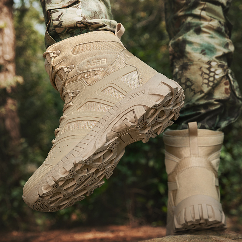 2025 botas tácticas transfronterizas de gran tamaño botas de trekking botas de entrenamiento masculinas botas de montaña al aire libre botas de botas de desierto botas directas