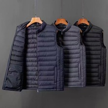 马甲男秋冬新款时尚外套宽松轻薄羽绒棉背心坎肩棉服保暖马甲批发