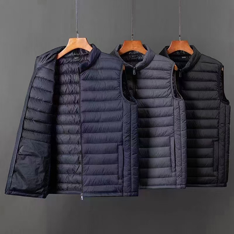 马甲男秋冬新款时尚外套宽松轻薄羽绒棉背心坎肩棉服保暖马甲批发