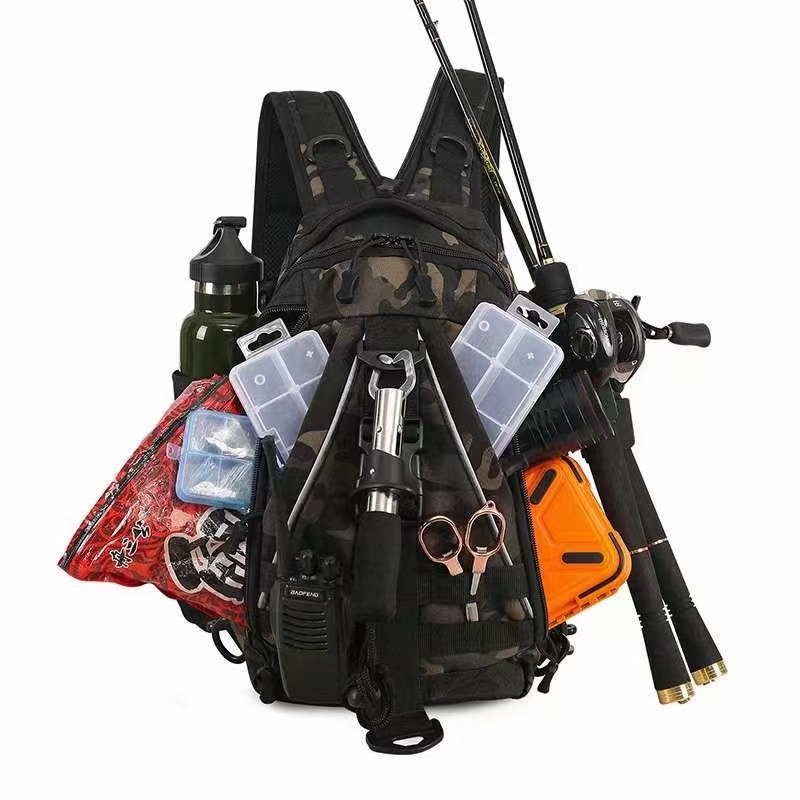 路亚包单双肩包多功能战术胸包大容量户外旅行背竿垂钓渔具包