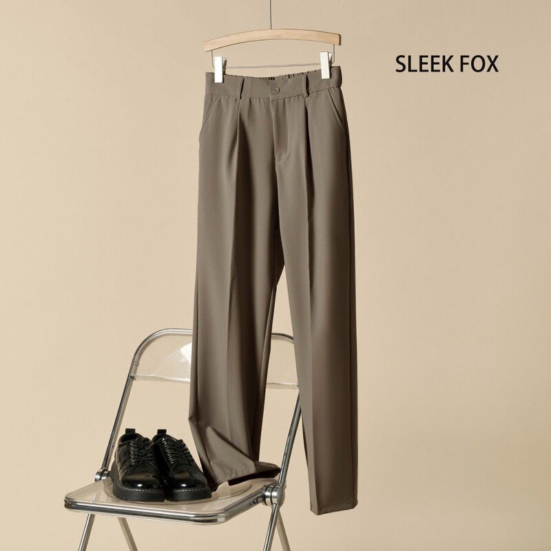 Spring casual drapey slim-fit straight-leg trousers for men, suitable for business and daily wear, solid color, simple and versatile Spring casual drapey slim-fit straight-leg trousers for men, suitable for business and daily wear, solid color, simple and versatile