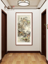 流水生财玄关风水国画客厅办公室墙面挂画名家手绘真迹玄关字画