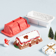 新款9寸慕斯单腔圣诞节雪屋蛋糕硅胶模具食品级易脱模烘焙面包模