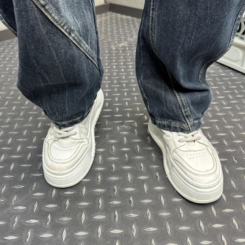 Men's Clothing Retro Patchwork Men's Jeans Trendy Loose Fit Straight Leg Cool Casual Wide Leg Curved Blade Design_mkmklike.com