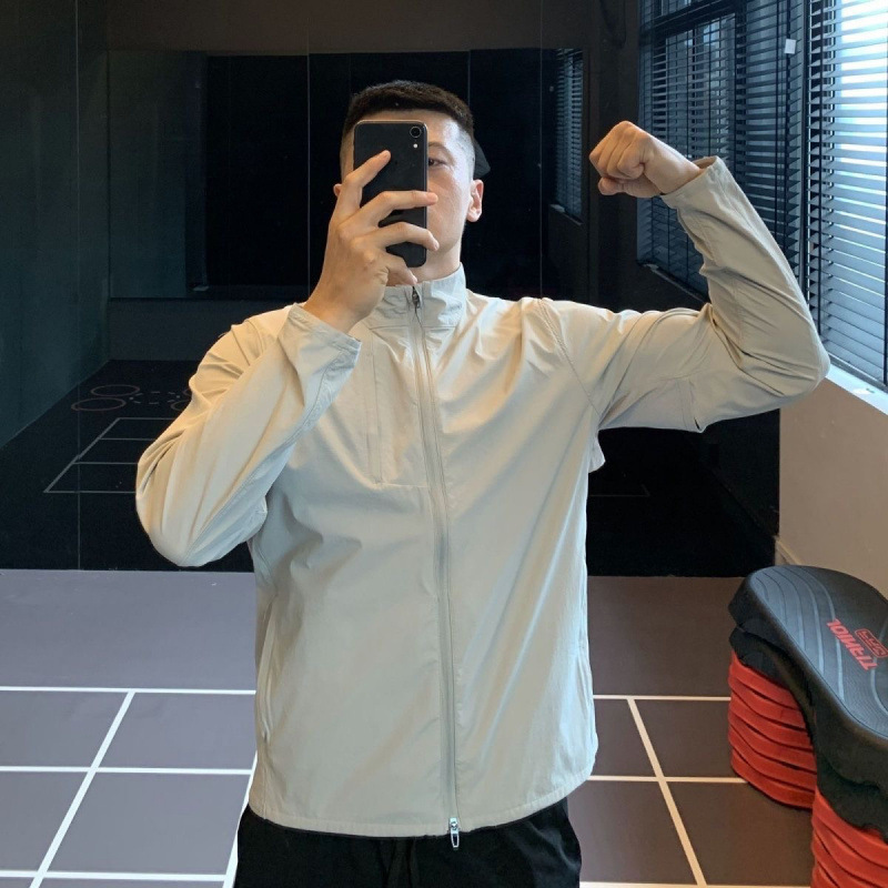 2025 Outdoor Sports Stand Collar Thin Breathable Uv Ice Silk Summer Men's Sun Protection Jacket