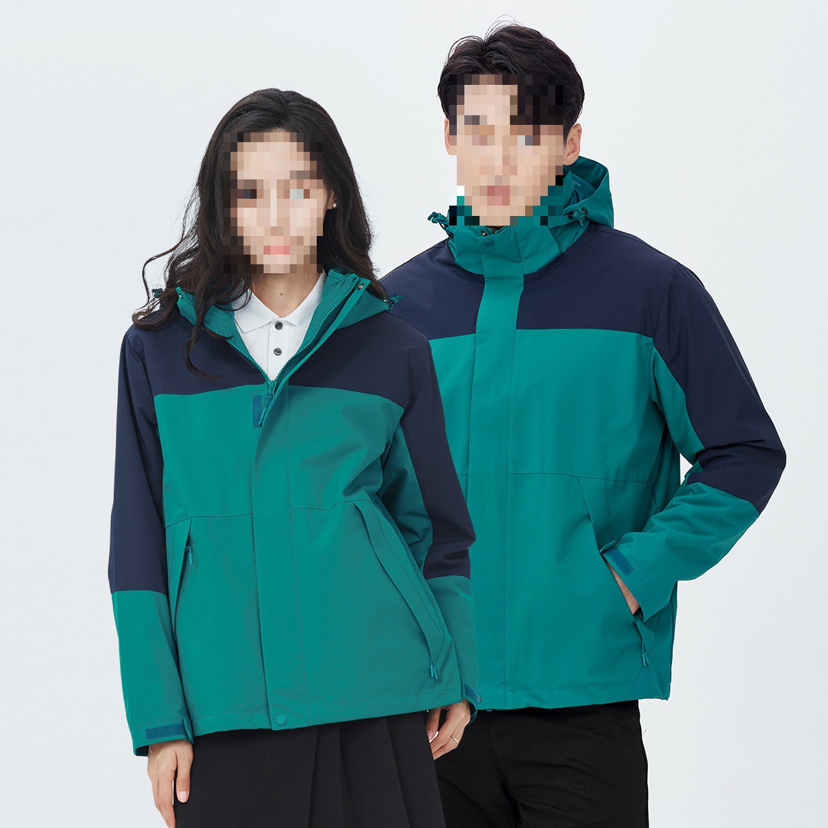 Pareja de protección de tres en uno para hombres otoño y invierno nuevos productos de moda encapuchados en línea rojo con el mismo traje de asalto masculino