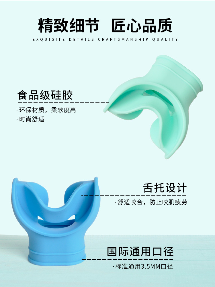 Colorido lengua fregona Boquilla DE BUCEO regulador de respiración universal de silicona snorkel tubo de respiración equipo