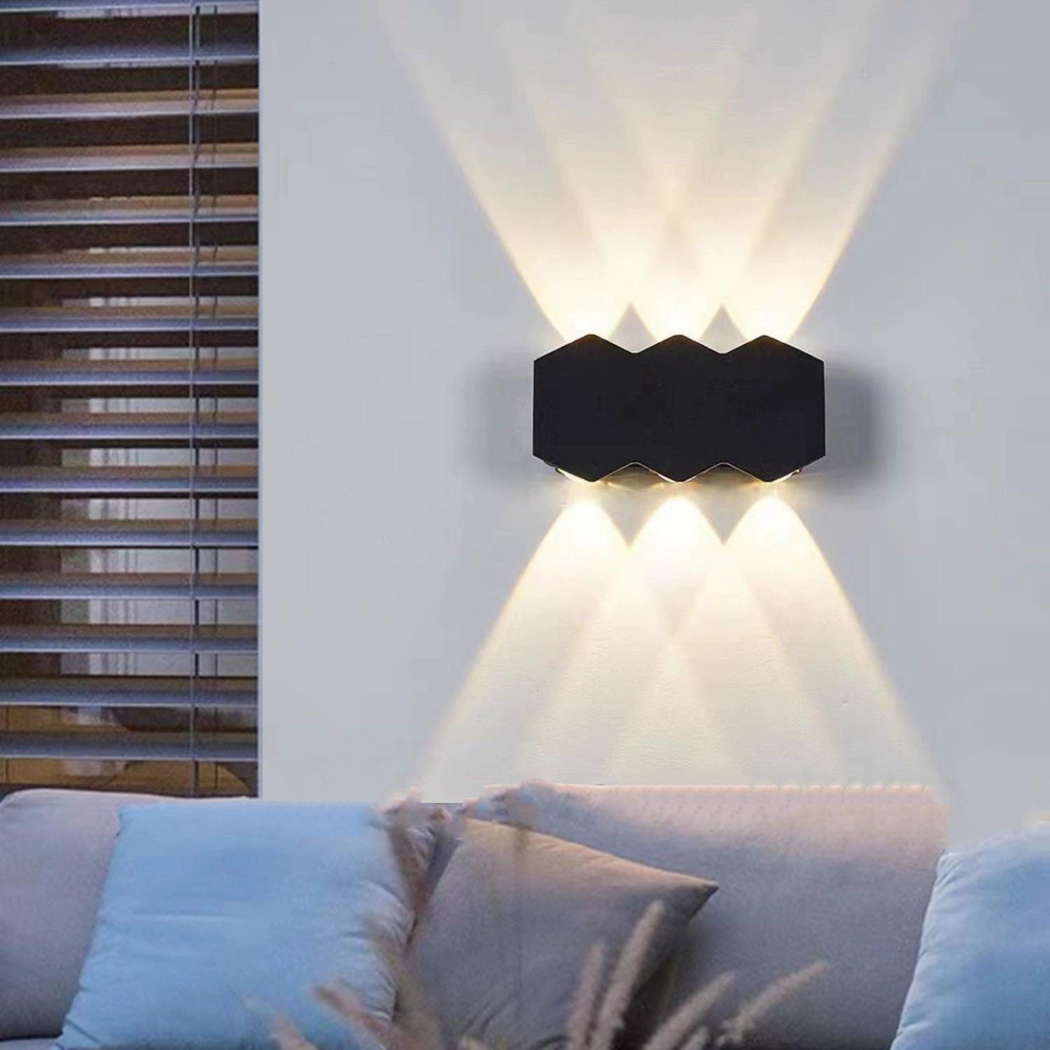 Вверх и вниз светящиеся светодиодные водонепроницаемые настенные светильники крытый открытый прикроватный отель коридор коридор балкон волны через границу