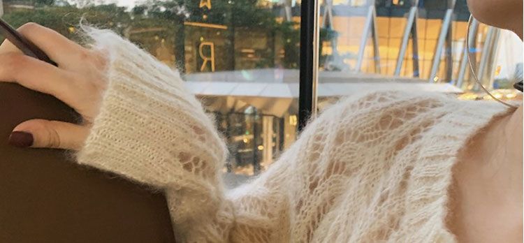 【Kasjmierfamilie】 Dunne wollen damesvestjas met uitgehold mohair gebreid temperament, gecombineerd met een korte_voghion.com