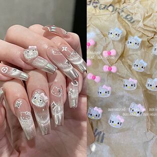 Nail Art Accessories Cartoon Hellokitty Hello Kitty Glitter Super Bright Decorative Wearable Nail Accessories DIY Popular