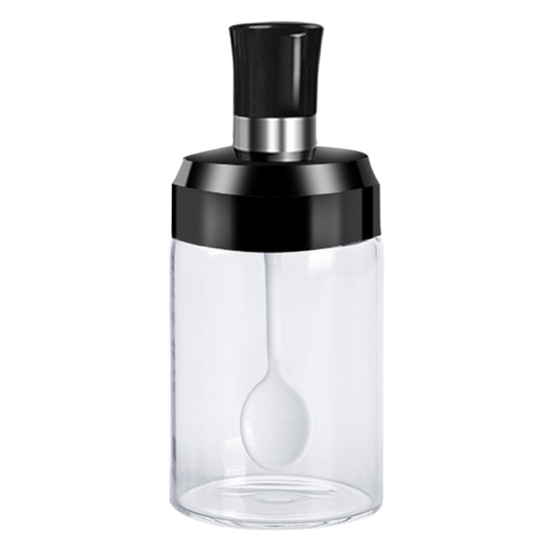Cuchara cubierta integrada botella de condimento cocina sellada botella de condimento a prueba de humedad sal controlada MSG azúcar blanco combinación de sub-botella