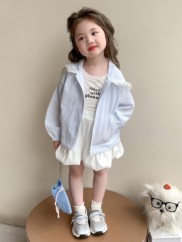 Ropa de protección solar para niños, chaqueta para niñas, estilo fino de verano 2025, nueva protección UV, ropa de protección solar de verano para niños