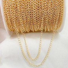 Chain with 14k gold plating and color preservation, O-shaped fine chain with tassels, necklace and bracelet extender, DIY chain accessories