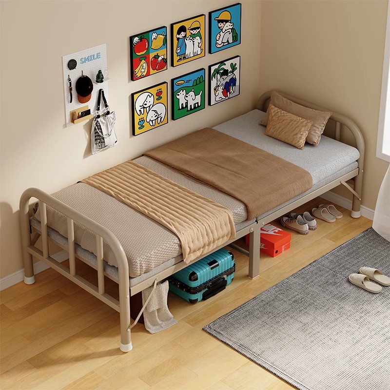 Cama plegable Cama individual Cama doble para adultos Dormitorio Cama simple Cama temporal para huéspedes Cama de almuerzo para alquiler