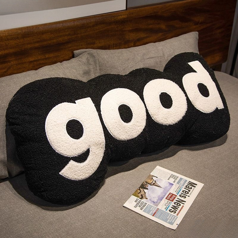 ⭐ Long Sofa Pillow Bedside Cushion Home Decoration Cute Girl Sleeping Leg Letter Plush Pillow