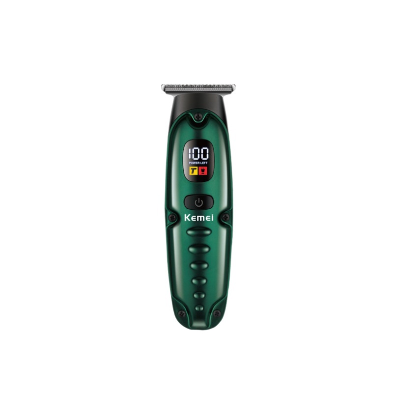 Cortadora de pelo eléctrica Kemei con pantalla digital, recortadora de pelo pequeña, mini cortadora de pelo para acabados precisos, cortadora de pelo eléctrica doméstica.
