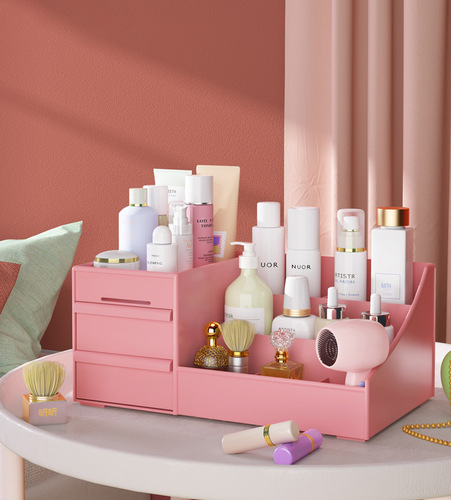 Korean style cosmetic box desktop cosmetics storage box drawer-type plastic jewelry storage box storage rack