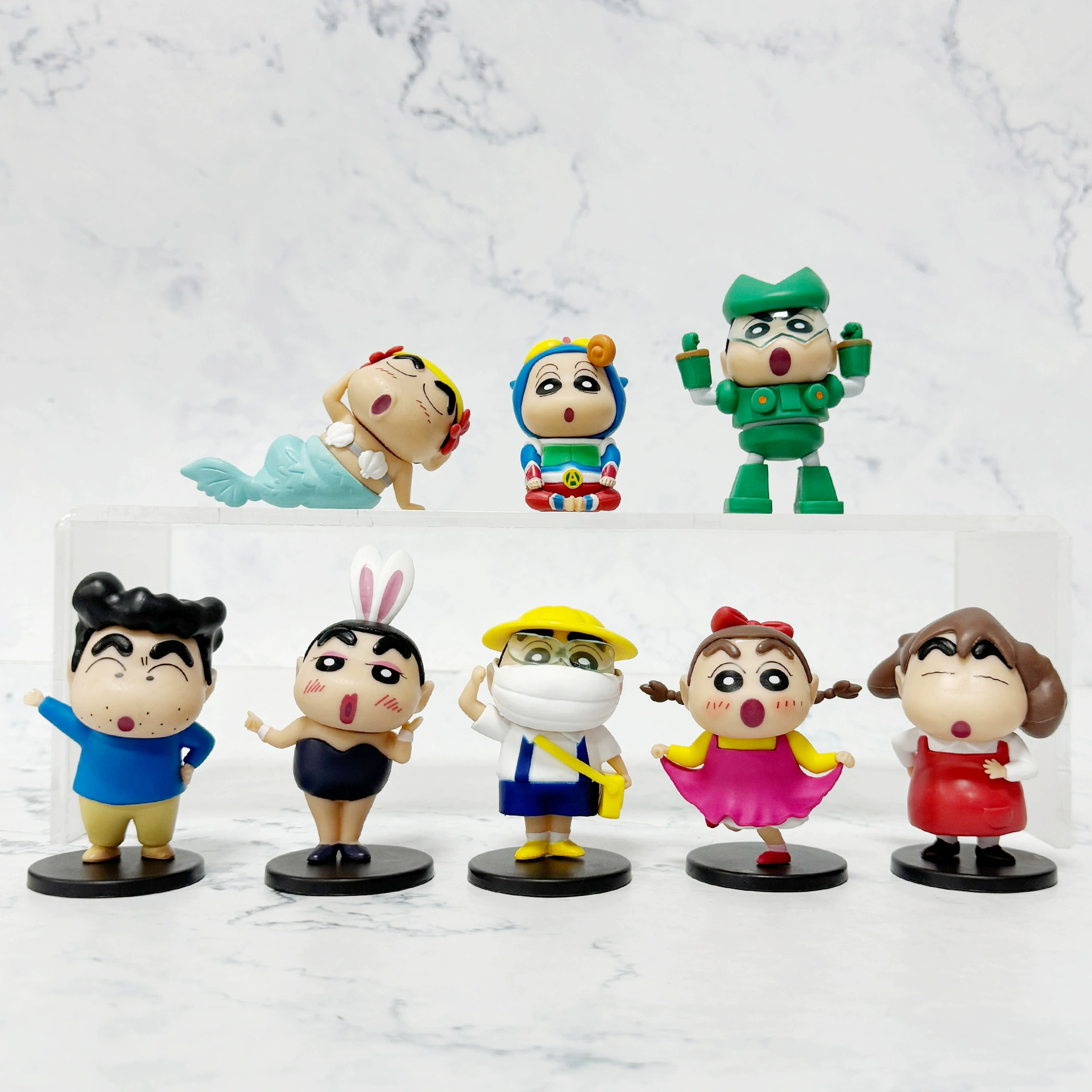 Crayons, minifigure, table cartoon doll, mermaid
