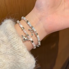 新しいピンクの青い星の数珠のブレスレットの女性の大衆の少女の心の娘の心の親友の愛のロックの手の串の爆発的な装飾品