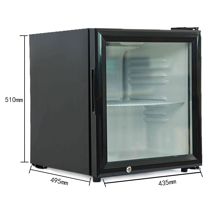 Pejer 52 litros refrigerado fresco-mantenimiento vitrina Gabinete de la muestra apoyo a prueba de logotipo fijo puerta de vidrio mini refrigerador