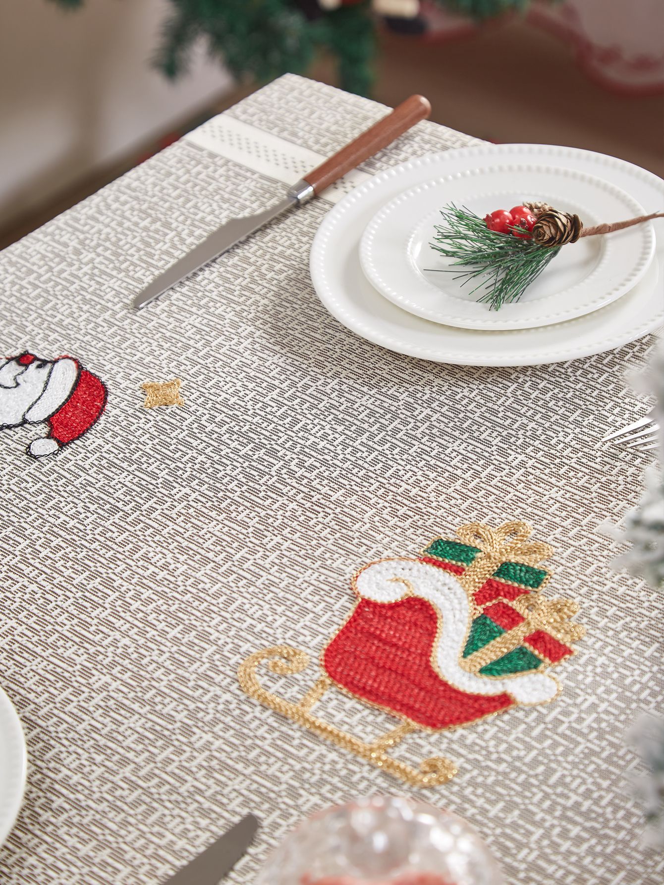 Natale Babbo Natale festa tavolo da tè tovaglia decorazione Natale tovaglia stampata atmosfera tovaglia transfrontaliera festa_voghion.com