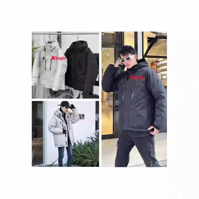 Putian North Face Himalayan down Jacket with Multiple Pockets, Hooded Embroidery, Unisex Parka Windproof Coat