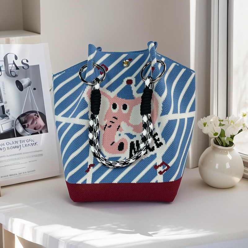 Nuevo estilo bolso de hebilla tejido bolso de punto hebilla magnética tridimensional bolso de mano bolso de embrague fabricante de bolsos tejidos al por mayor