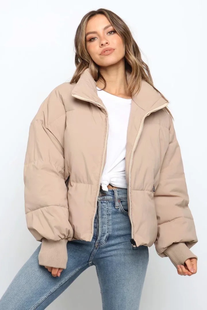 2024 Winter New Women's European Fashion Loose Slimming Warm Puffer Short Lazy Style Down Cotton Jacket_ecoleips.com