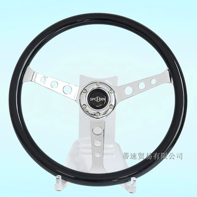 steering wheel 380mm concave electroplated – Steering wheel - model-d-15inch-black-electroplated-steering-wheel