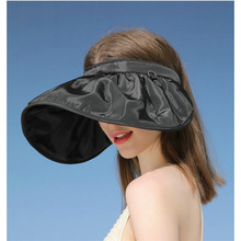 春夏季防晒帽子女遮阳户外渔夫帽发箍二用多功能折叠空顶贝壳帽