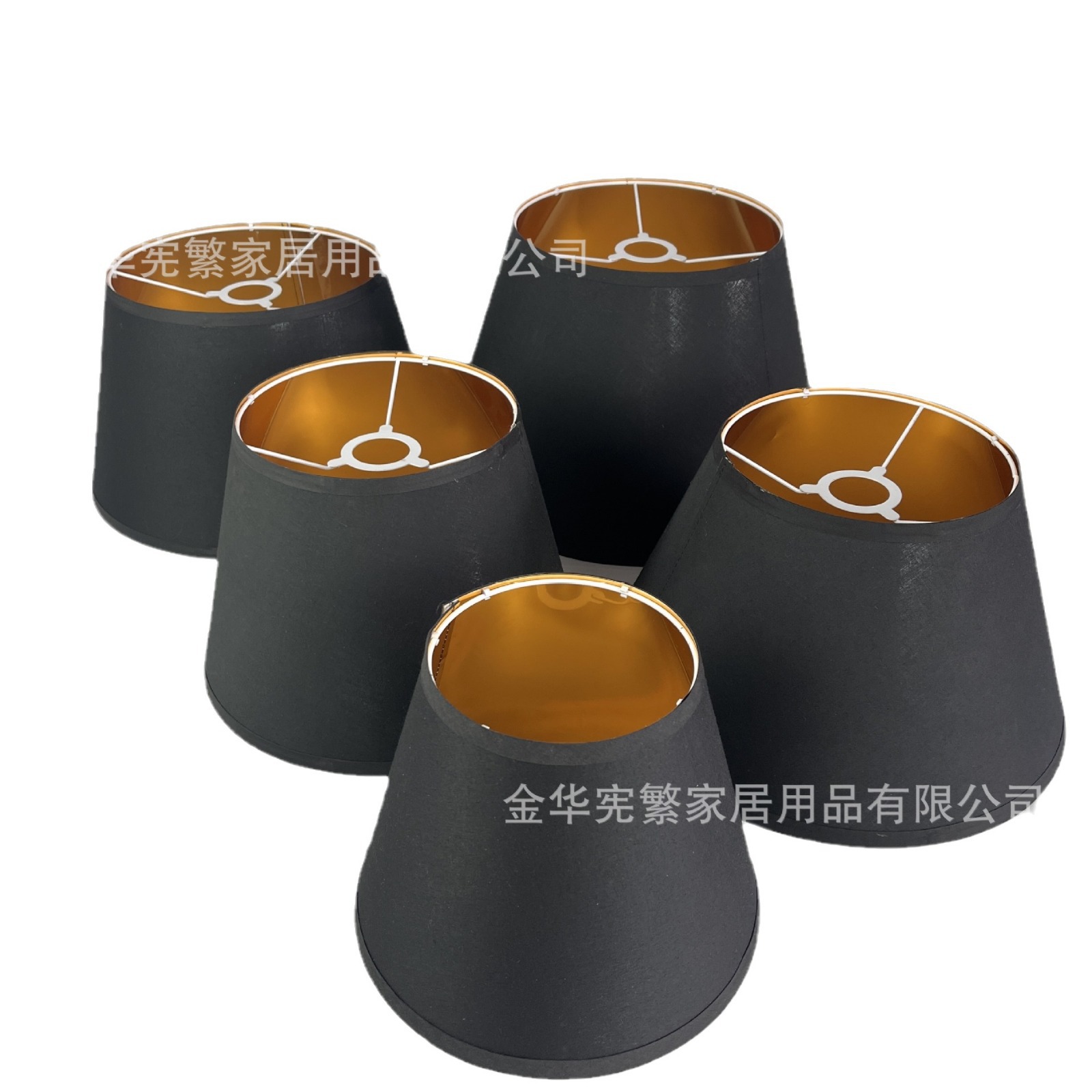 E27 redondo KD recto desmontaje TC tela exterior negro oro interior cubierta de lámpara de PVC Europa América nórdica hotel dormitorio lámpara de escritorio candelabrera