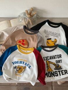 Spring Japanese T-shirt, towel for men and women girl's, long-sleeve, children's clothing