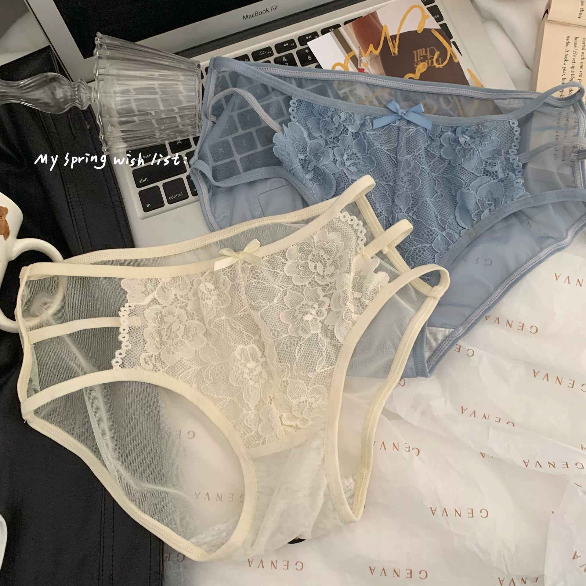 Черные sexy кружевное белье трусы цветочные средней высоты тонкая пряжка оптом