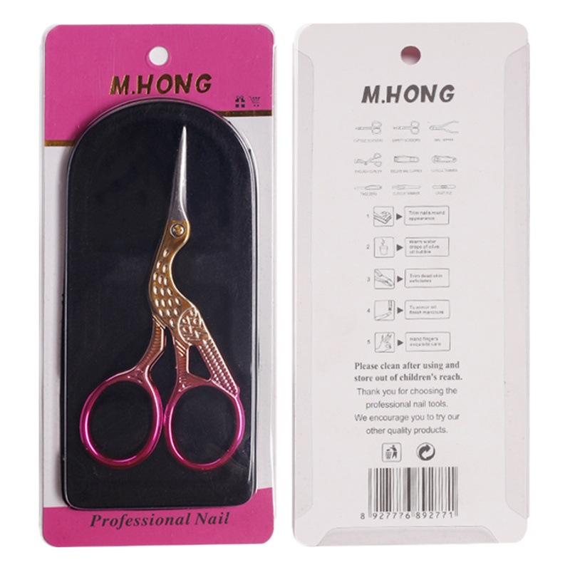 Nuevas tijeras transfronterizas de cejas en forma de grúa tijeras pequeñas Retro Para rizador de cabello salón de uñas tijeras pequeñas especiales para Injerto de pestañas
