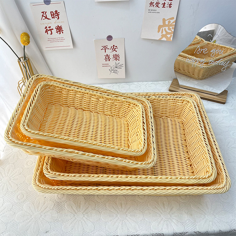 排水バスケット、スーパーマーケットのパン、野菜、果物の生鮮食品収納バスケット、スーパーマーケットの陳列バスケット、バーベキュー蒸しパン収納、ポータブル