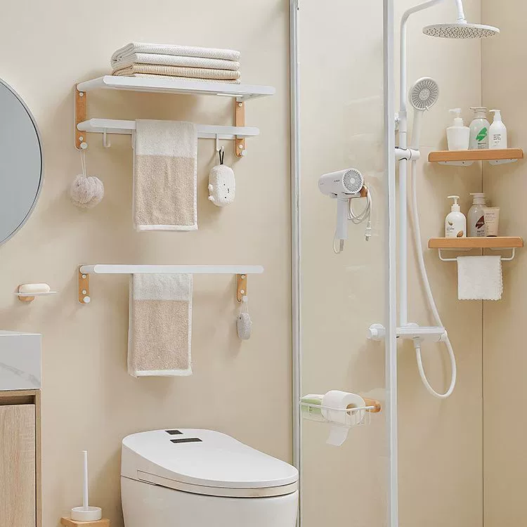 Кремовая отопительная ветрот towel rack деревянные полки для ванной алюминиевый сплав твердная древесина для ванной набор полотенец