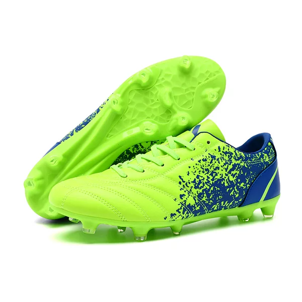 257 Football Shoes for Men and Women, Low-Cut Leather Youth Fg Long Spikes, Hg Rubber Spike Soles, Competition Grass Training Sneakers