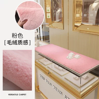 Audio Display Cabinet, Wool Mat, Makeup Wool pad - 3646cm-delicate-plush-rabbit-fur-texture-pink