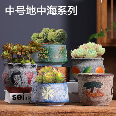 Direct Sale from Dehua Manufacturer: Medium Mediterranean Ceramic Planter for Succulents, Creative Succulent Gardening Planter, Wholesale