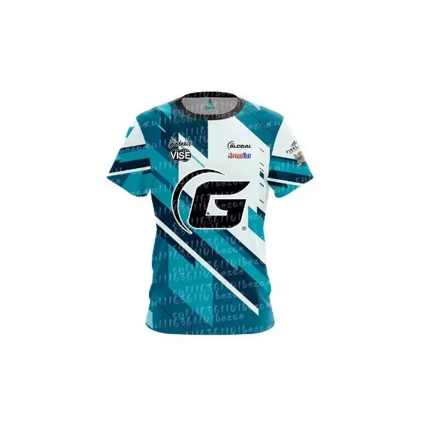Coolwick 900 Global Bowling Jersey Black Geometric Print Short Sleeve Sports Shirt for Home Matches Back-to-School Season Coolwick 900 Global Bowling Jersey Black Geometric Print Short Sleeve Sports Shirt for Home Matches Back-to-School Season