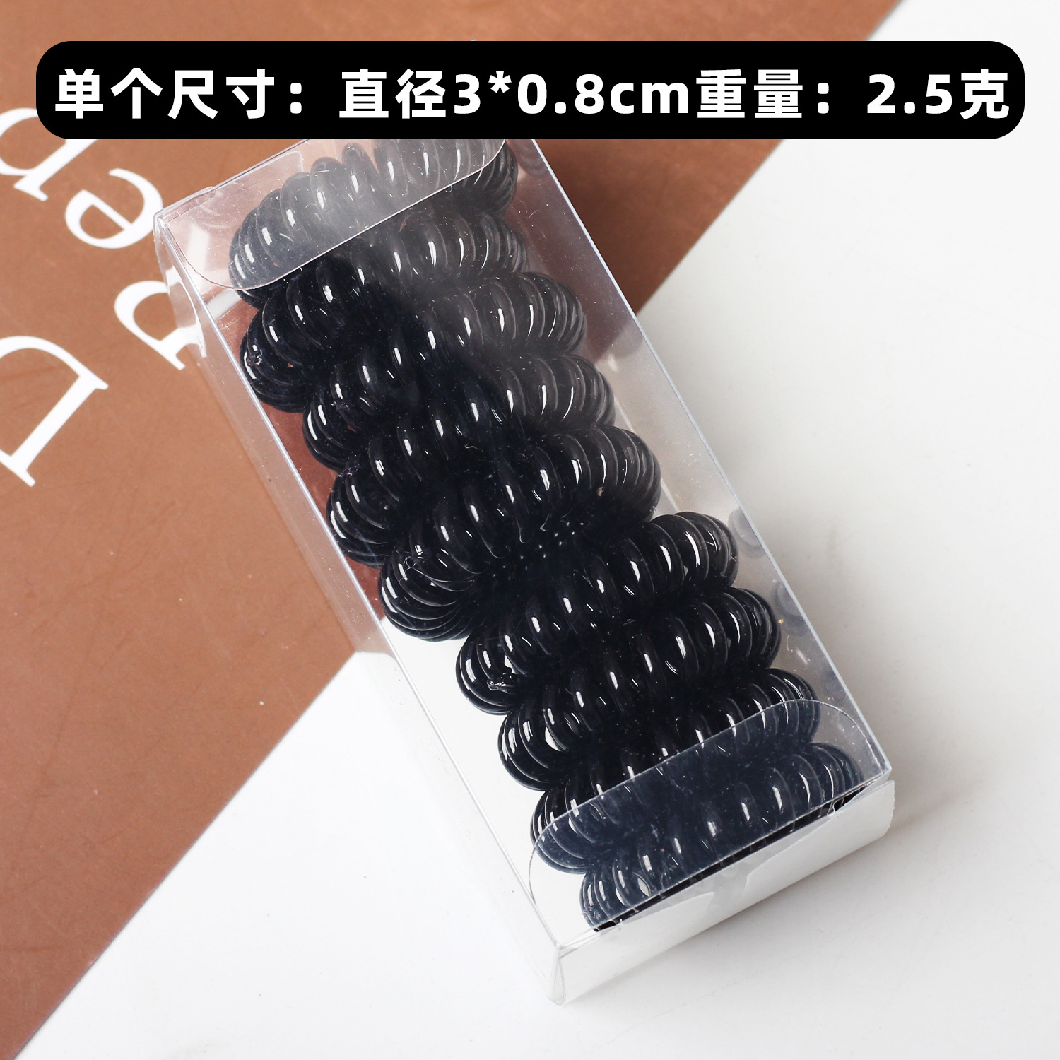 línea telefónica de alta elasticidad bucle de cabello pequeño grueso de alta cola de caballo correa de goma de la cabeza de la mujer sin rastro de la cabeza