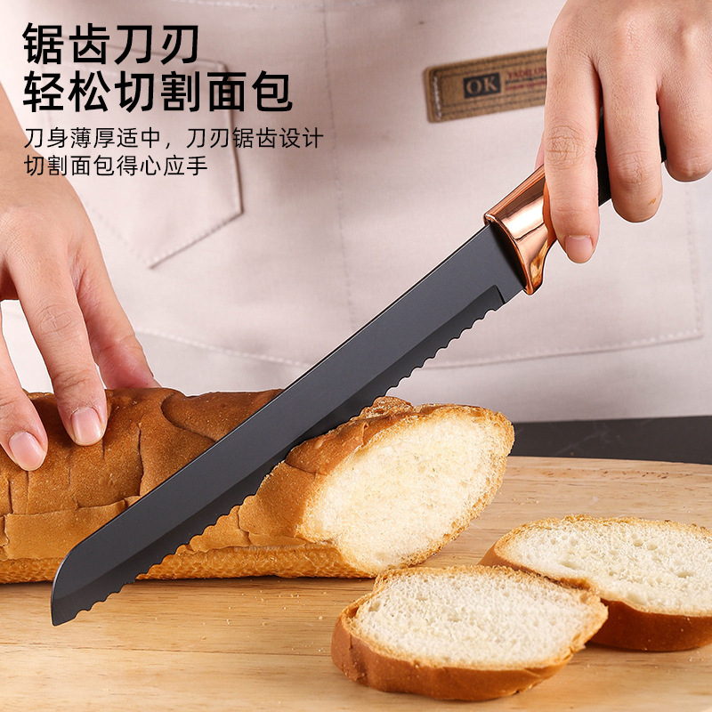 En stock cuchillo de acero inoxidable conjunto de fábrica al por mayor cuchillo giratorio titular cuchillo traje chef cuchillo fruta cuchillo afilado